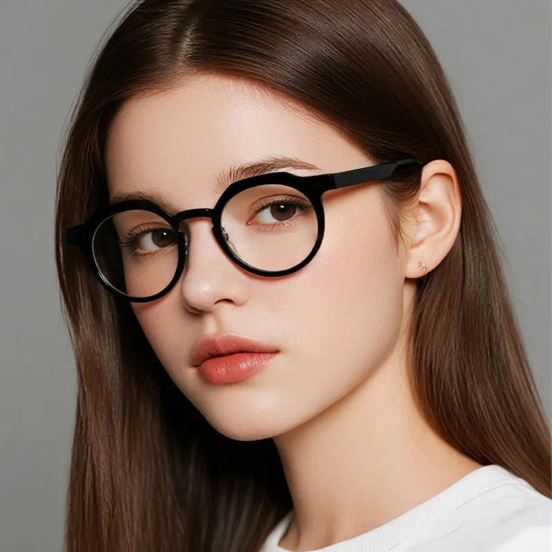 النظارات اليدوية خمر نظارات بمادة الخلات إطارات مستديرة الرجال النساء مصمم العلامة التجارية أزياء خمر FocusAid النظارات #1