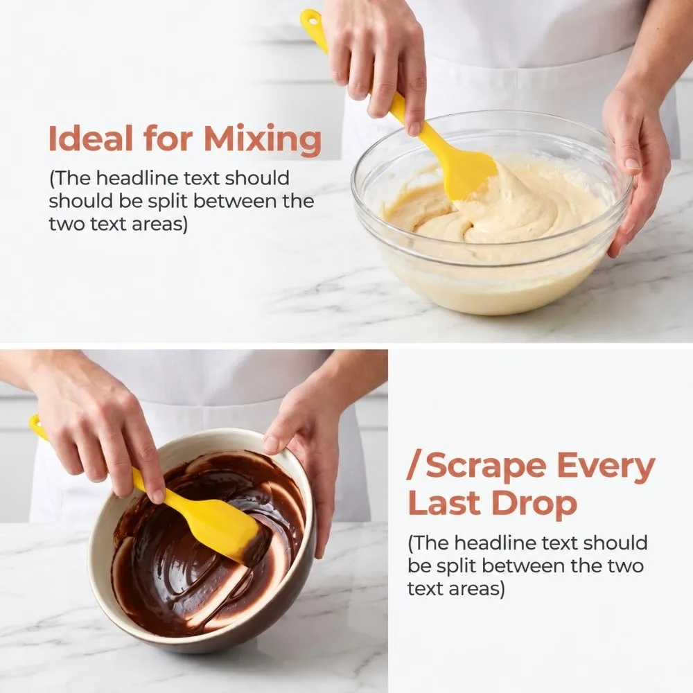 2pcs Silicone Silicone Spatula Set High Heat-Resistant Food Grade Baking Spatula Set Stainless Steel Core Non-stick