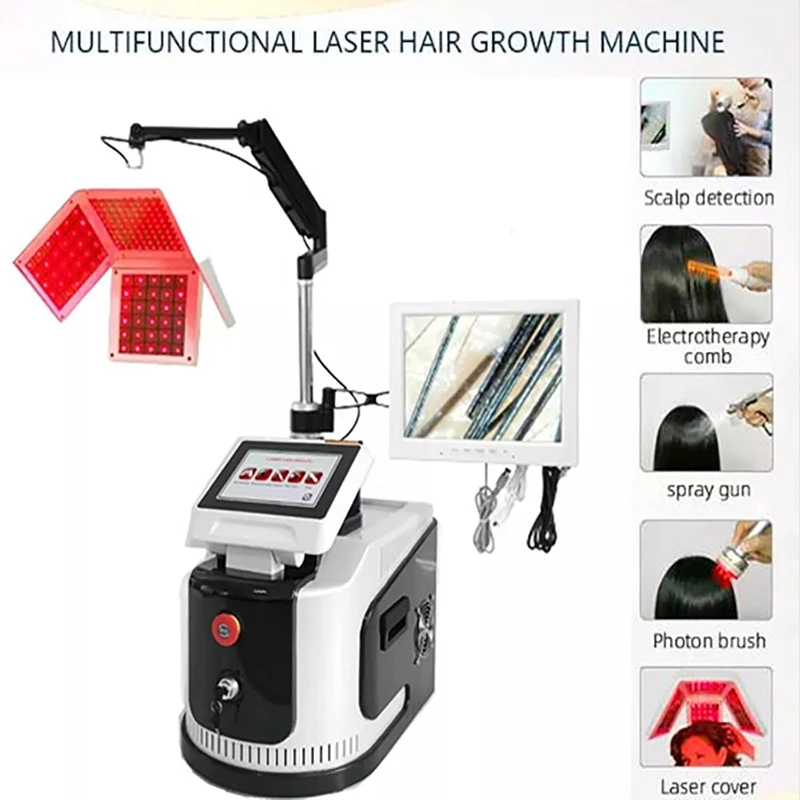 5 in 1 LLLT 650nm Diode Laser Hair Regrowth Machine Hair Loss Bald Treatment Scalp Health Professional Beauty Salon Equipment