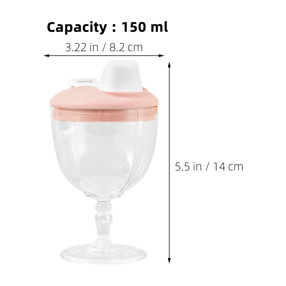 Copo bebendo para bebês, 150ml, copo inquebrável para crianças, suco, leite, criança, sem derramamento, rosa, garrafa de água para bebês, recipiente de suco de plástico