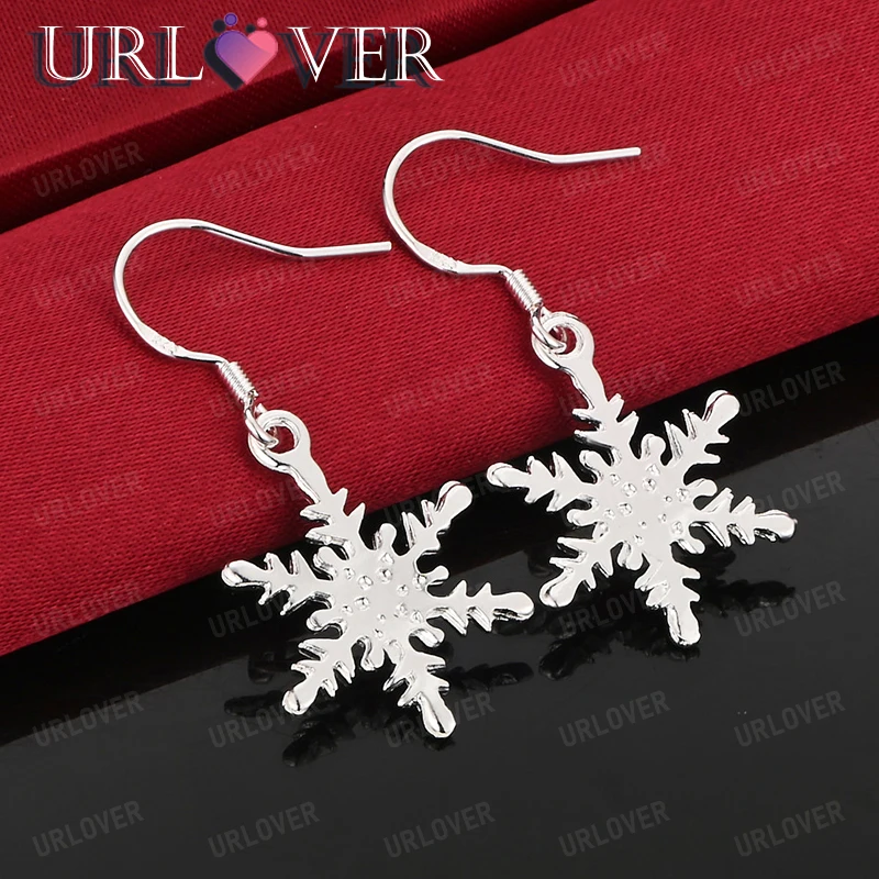

Female Fine 925 Sterling Silver Snowflake Drop Earring Jewelry Fashion Accessories Women Engagement Wedding Birthday Party Gifts