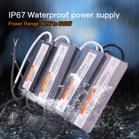 IP67 Waterproof LED Power Supply Outdoor Lighting Transformers DC 12V 24V LED Driver 60W 80W 100W 200W 300W 500W Power Adapter