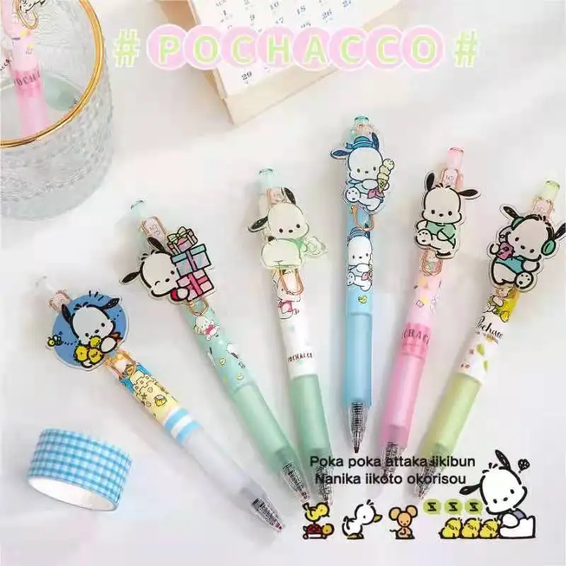 36 pcs/lot Sanrio Kawaii Pochacco Gel Pen Cute 0.5mm Black Ink Neutral Pens Promotional Gift Office School Supplies