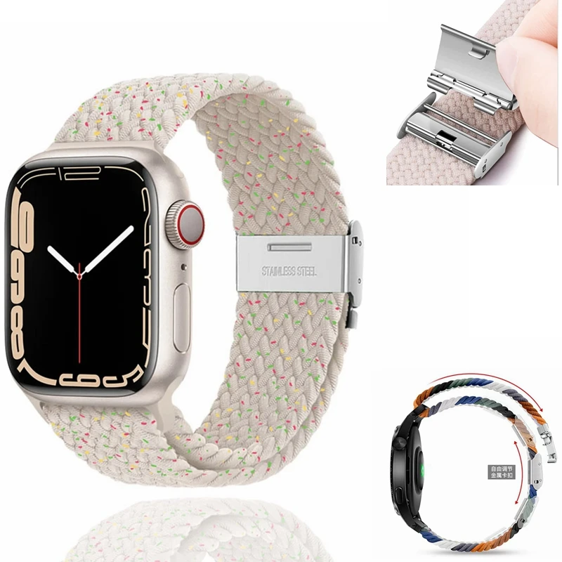 Geflochtenes Armband für Apple Watch 44mm 42mm 45mm 49mm 38mm 40mm 41mm für Damen und Herren, elastisches Armband, Armbänder, Serie 12 11 10 9 8 7