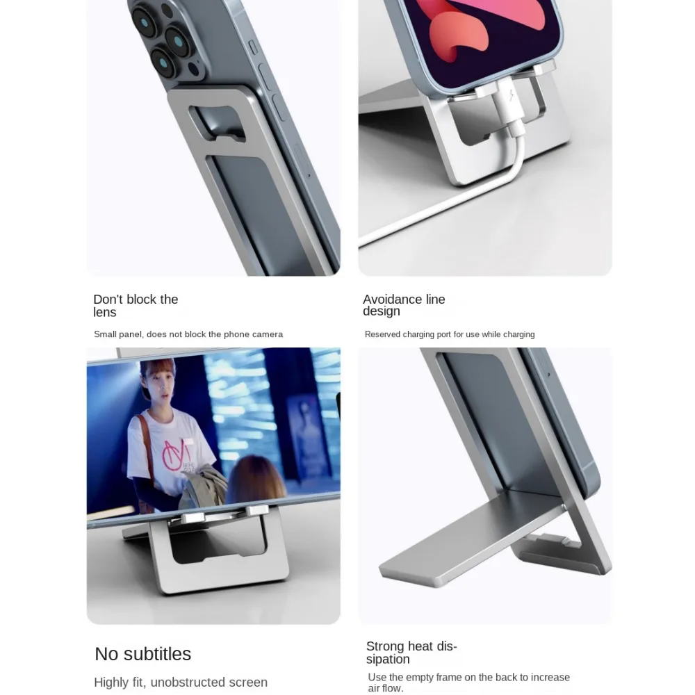 

Aluminum Mobile Phone Holder Adjustable Lightweight Phone Support Stand Anti-slip Multi-functional Bottle Opener for Home Office