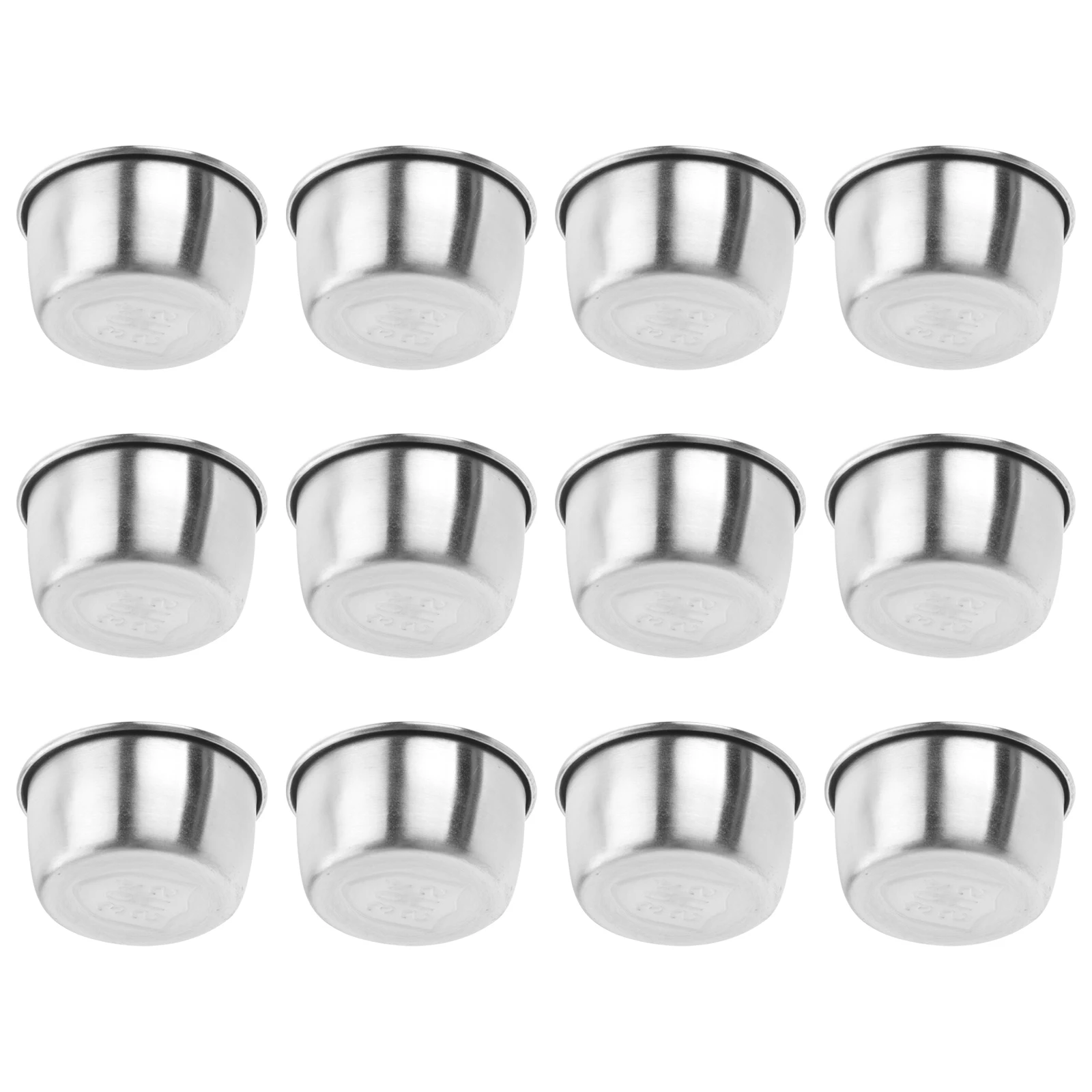 

12 Pcs Stainless Steel Sauce Cups Containers Ideal for Ketchup Mayonnaise Dipping Bowls Kitchen Seasoning Accessories