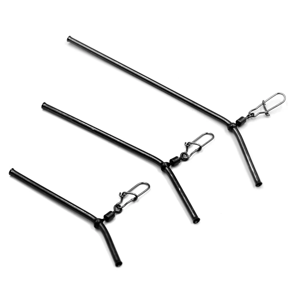 Topranc 12Pcs Anti Tangle Sea Fishing Accessories Fishing Balance Brass Tube Connector L- Shape Booms Accessory Size 5/7/9/12CM