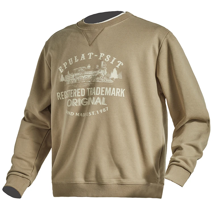

5113# Spring Autumn New American Retro Letter Printed Sweatshirts Men's Simple Washed Knitted Youth Casual Pullover Sportwear