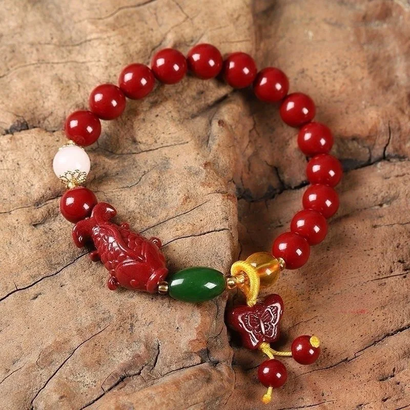 

Carp Cinnabar Bracelet, Patron Saint, Men's and Women's Lucky Bracelet, Fashion Jewelry, Gifts