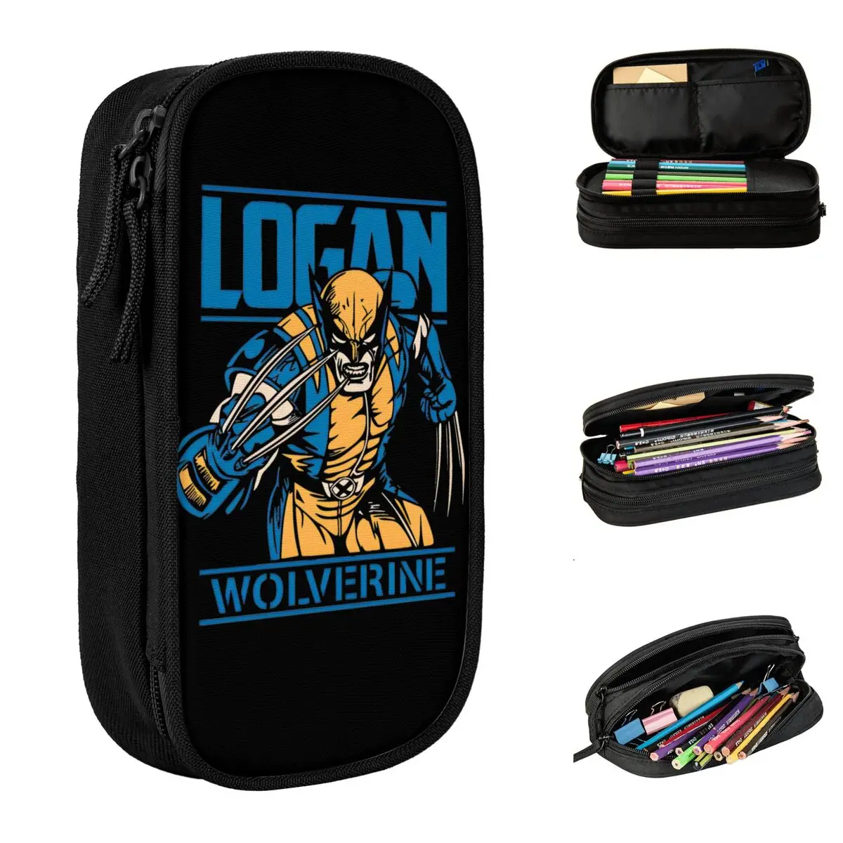 LOGAN Wolverine Pencil Cases Classic Pen Holder Pencil Bags Girl Boy Large Storage School Supplies Cosmetic Pencilcases