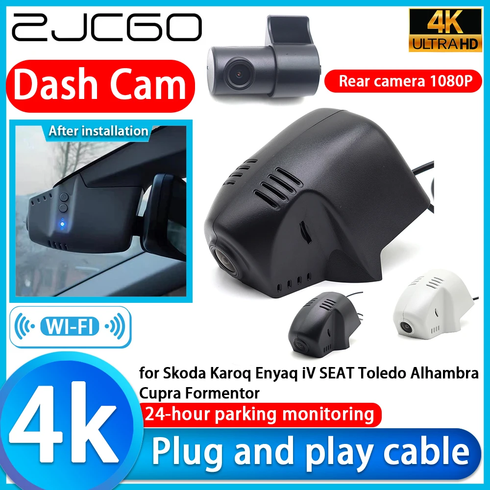 for Skoda Karoq Enyaq iV SEAT Toledo Alhambra Cupra Formentor 4K DVR Dash Cam Camera Lens Monitor Video Recorder Recording
