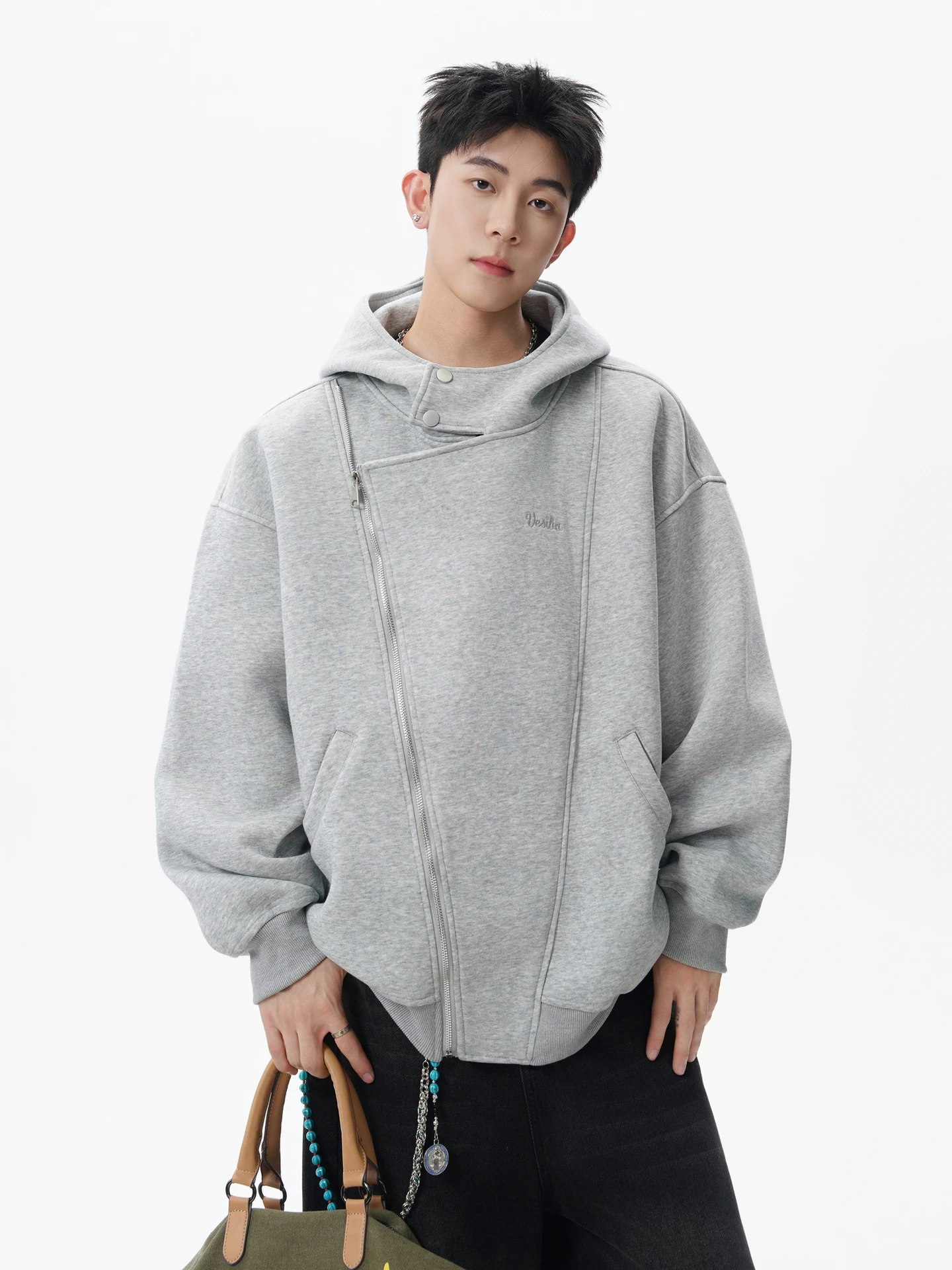 

Модная американская толстовка оверсайз в стиле деконструированного пэчворка, весенняя, свободного кроя, универсальная верхняя одежда, вдохновленная молодежной культурой