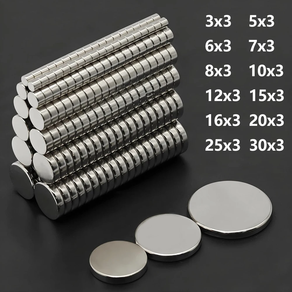 Super Powerful Neodymium Magnet Round 3/5/6/7/8/10/12/20/25x3mm N35 Strong Permanent Magnetic Small NdFeB Refrigerator Magnets