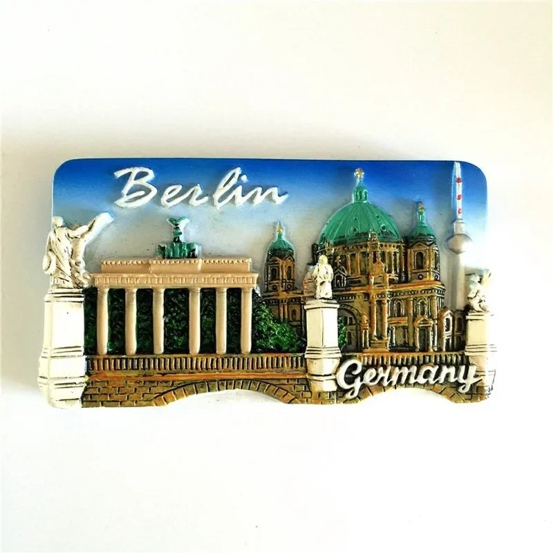 Handmade Painted Berlin Building 3D Fridge Magnets, Tourism Souvenir, Refrigerator Magnetic Stickers, Home Decoration