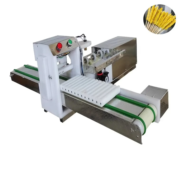 

Commercial Wearing Machine To String Sausage Satay Kebab Meat Automatic Stainless Steel Snack Food Bbq Maker