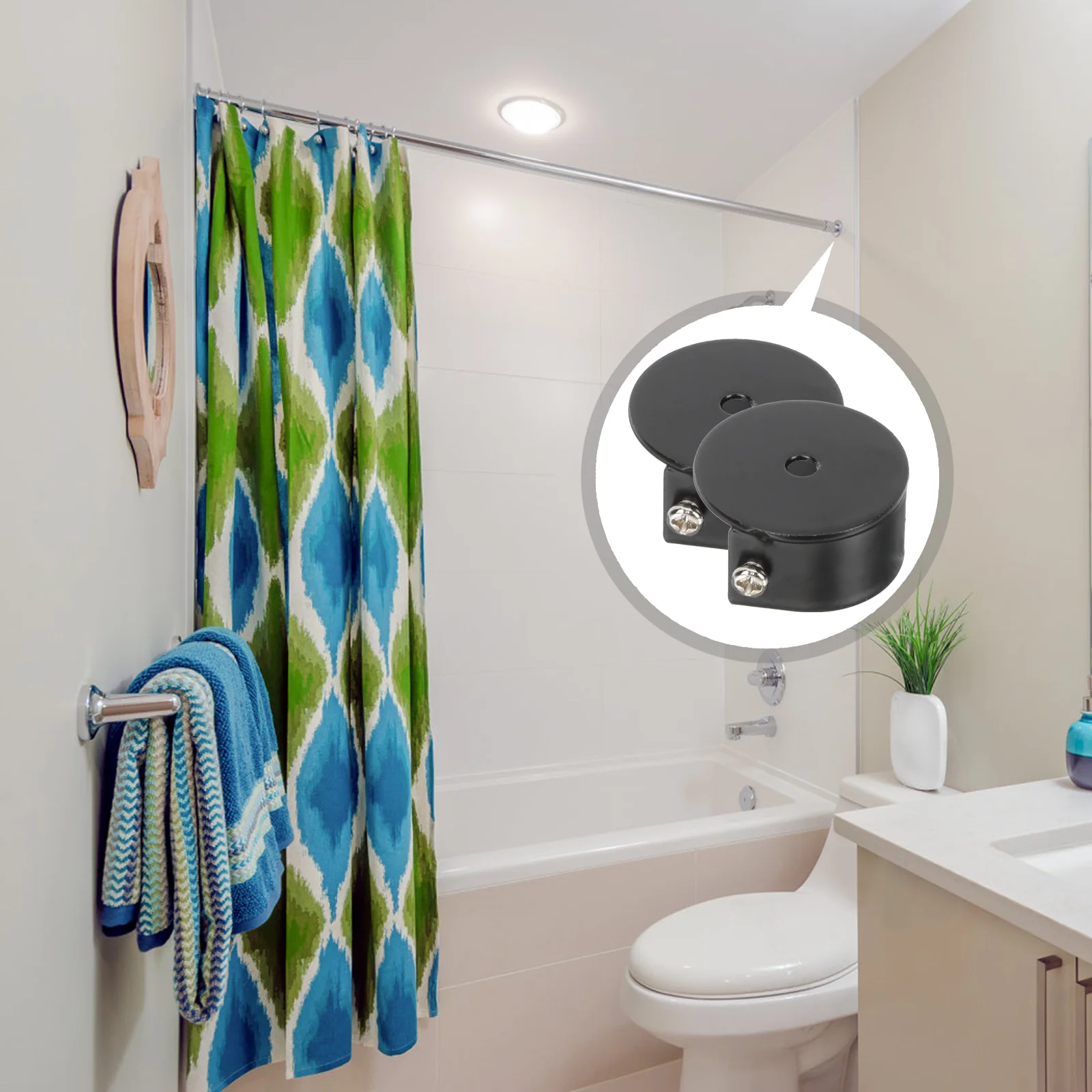 2 ชิ้นผ้าม่านอุปกรณ์เสริมวงเล็บสนับสนุนตู้เสื้อผ้าบาร์ผู้ถือขาตั้งโลหะผสมฮาร์ดแวร์ซ็อกเก็ต Racks รองรับเสา