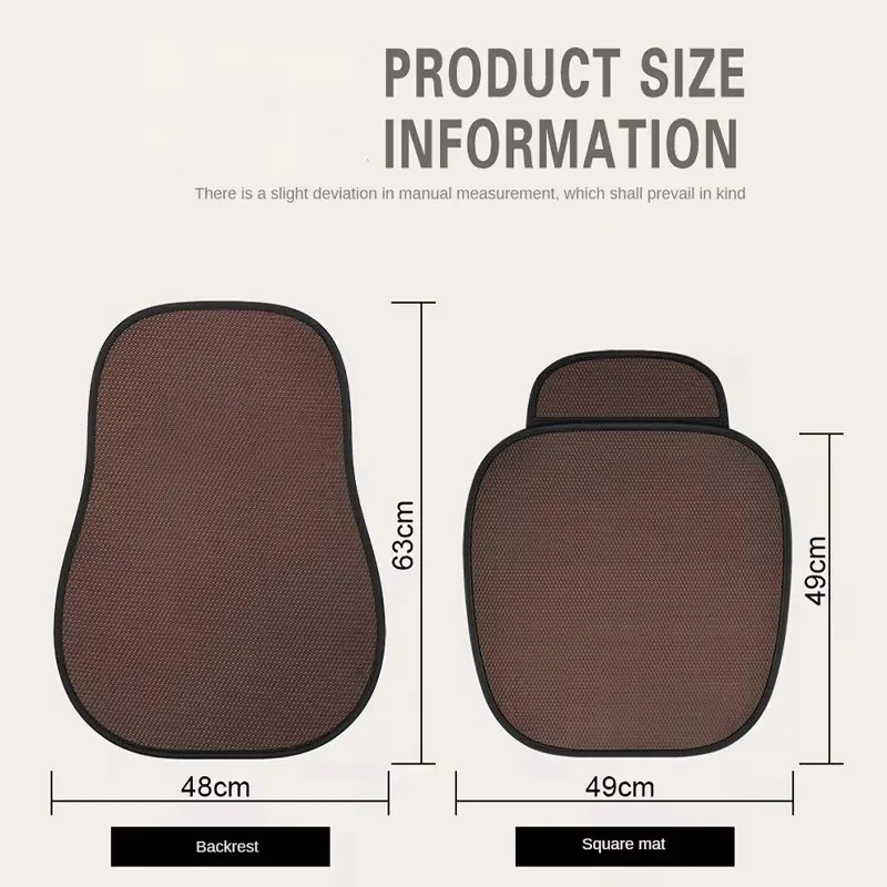 Non-Slip Car Seat Pad for Summer Breathable and Refreshing Anti-Slip Cotton Car Seat Covers, Ice Silk Cooling Car Seat Covers