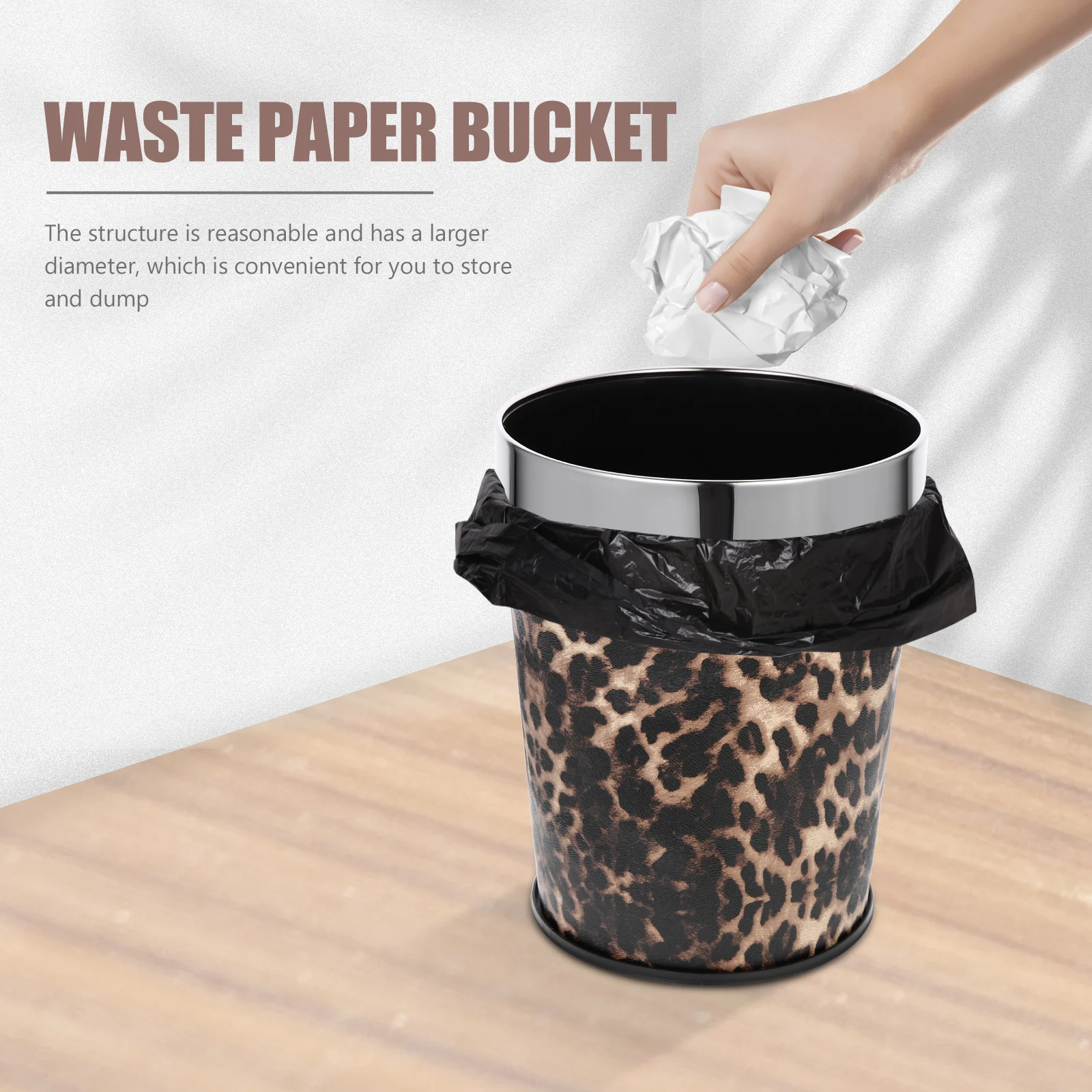 

Stainless Steel Trash Can Garbage Bin Small Vintage Room Waste Basket Retro Vanity Decor with Lid