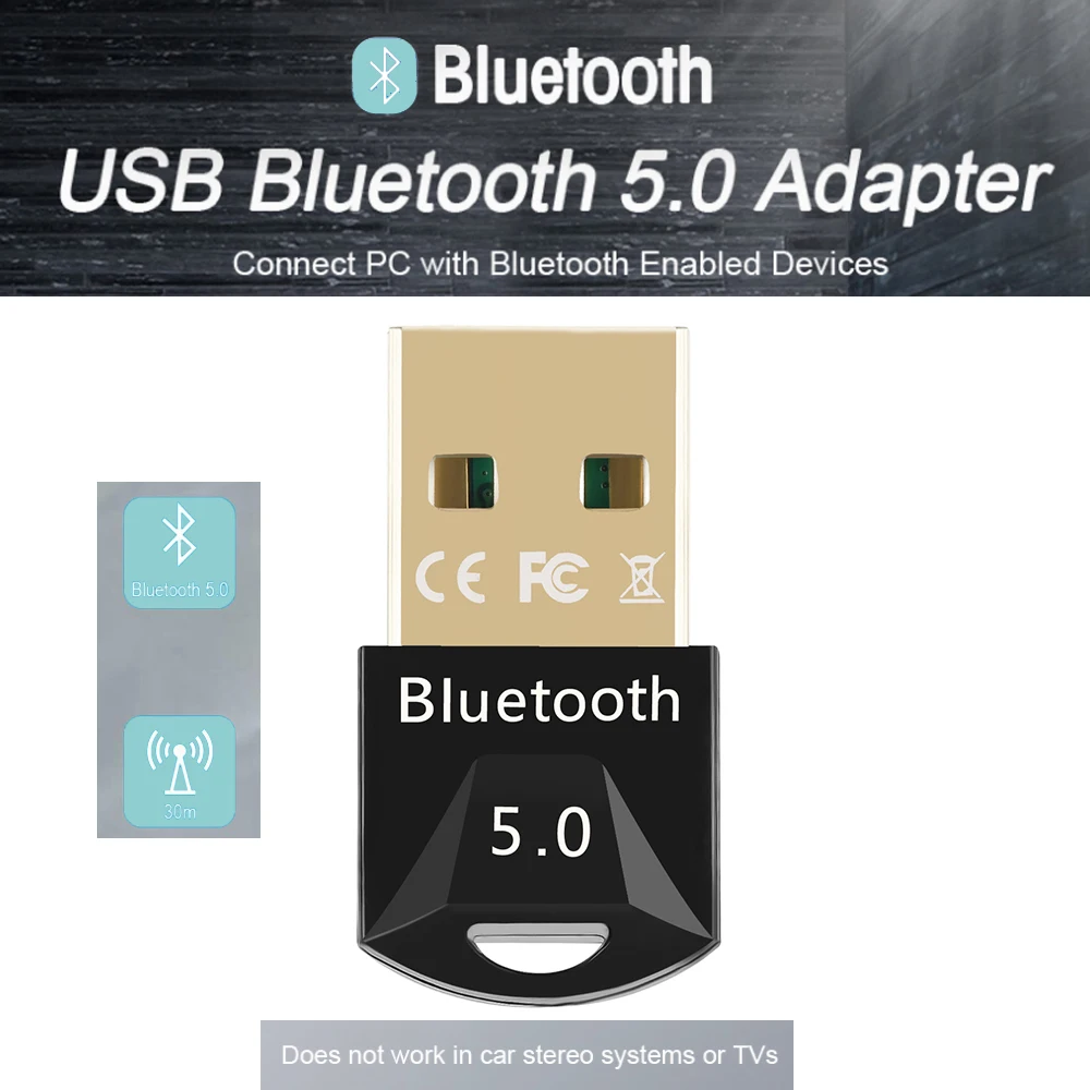 5.0 Bluetooth-Compatible Adapter USB Transmitter for PC Computer Receptor Laptop Earphone Audio Printer Data Dongle Receiver