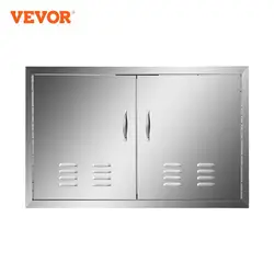 VEVOR-puerta exterior de cocina de acero inoxidable con ventilación, armario de almacenamiento resistente al agua, seguro y duradero para Isla de barbacoa