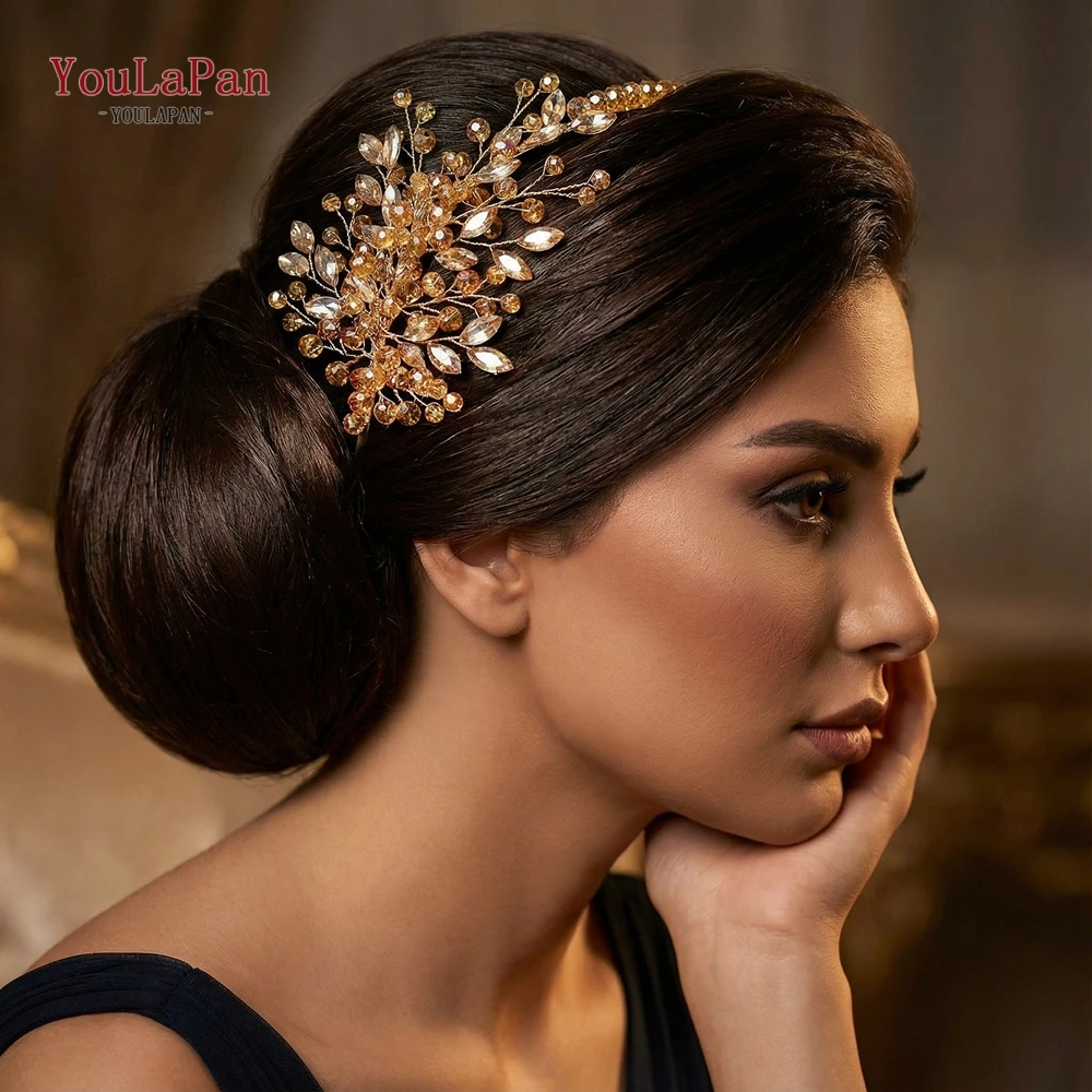 YouLaPan Luxury Crystal Bride Hair Hoop Wedding Rhinestone Headbands Hair Accessories Banquet Party Headpiece Gift HP967