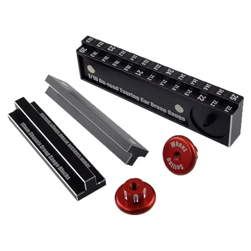 

RC Height Ruler Tool 20-25mm Ruler 10mm Chassis Droop Blocks With Magnetism Detachable Measuring Wheel for 1/10 RC Vehicle