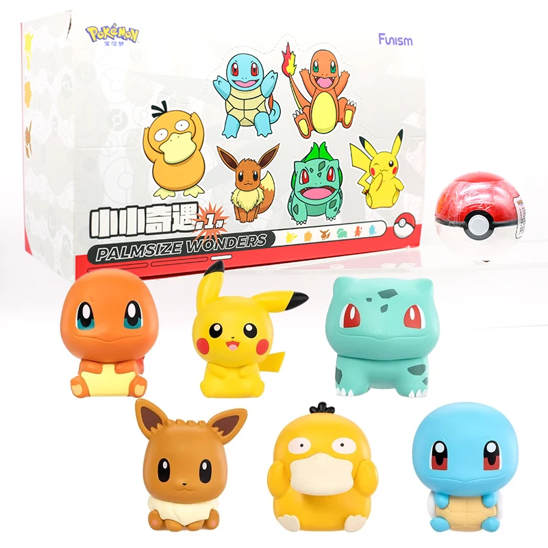 

Funism Capsule Toy Pok E Mon Pet Elf Pikachu Johnny Turtle Bulbasaur Gengar Charmander Cute Stacking Toy Folding Blind Box