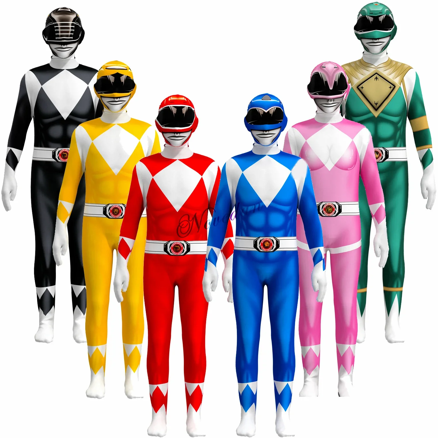 

Power Samurai Sentai Shinkenger Rangers Costume Adult Kids Superhero Cosplay Halloween Birthday Party Jumpsuit Zentai Suit