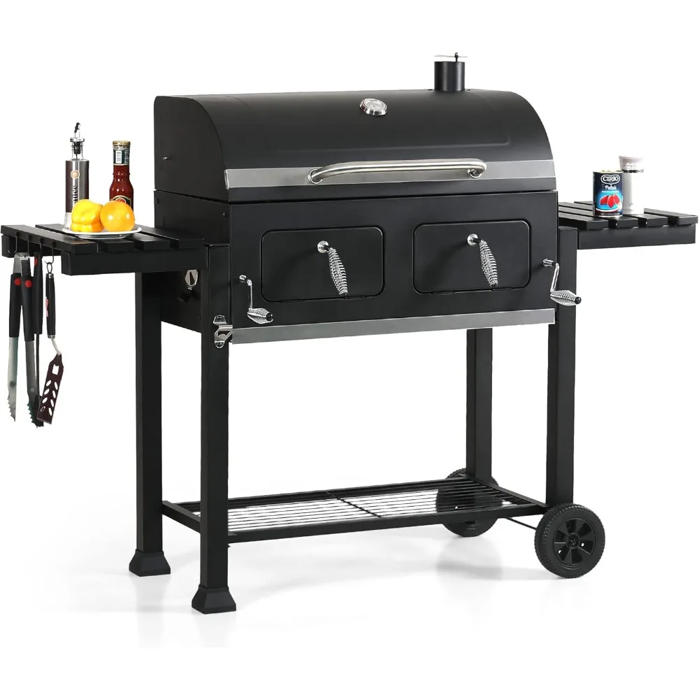 

Extra Large Charcoal BBQ Grill with Oversize Cooking Area(794 SQIN), Outdoor Cooking Grill with 2 Individual Lifting Charcoal