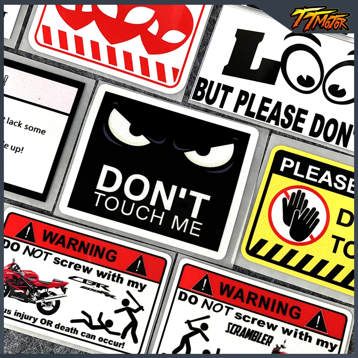 

2 шт., не прикасайтесь к предупреждению, светоотражающие виниловые аксессуары для мотоциклов, наклейки для CBR600 Scrambler MT07 S1000RR TMAX 500 Z900