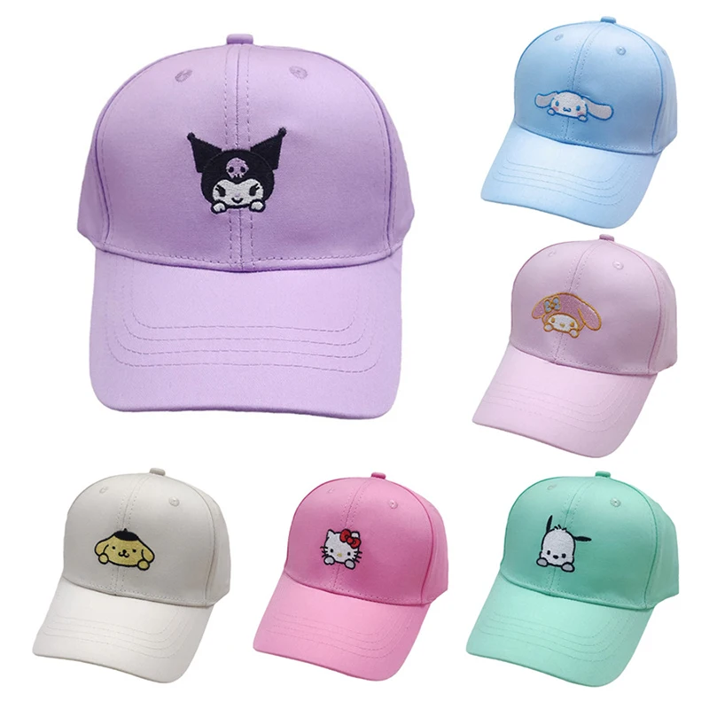 

Cute Hello Kitty Y2K Anime Kawaii Sanrio Baseball Cap Cute Cartoon Kuromi Cinnamoroll Boys Girls Sports Hat Toys Gifts for Kids