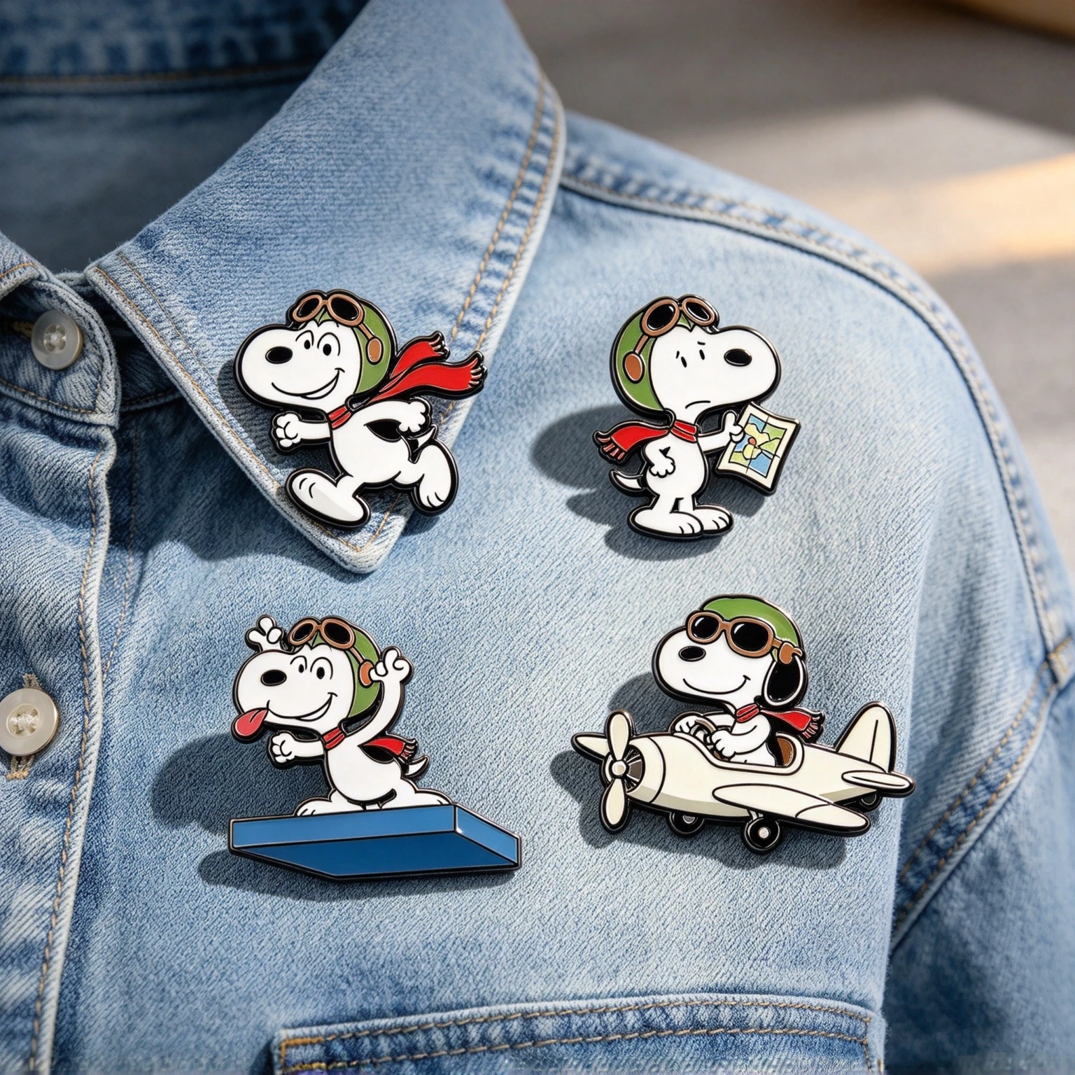 9 Cartoon-Piloten-Hunde- & Fantasy-Monster-Emaille-Anstecker, Anime-Stil-Broschen, trendige Abzeichen für Mantel, Rucksack, Hut – Detail 5
