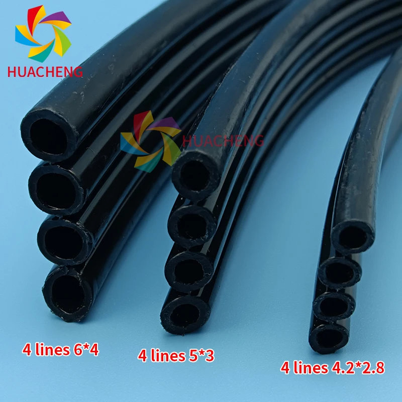 4 Lines 5 Meters Ink Tube Transparent/UV  for Large Format Inkjet Printer Ink Pipe Hose 3x2/4.2x2.8/4x2.5/4x3/5x3/6x4mm 4 Ways