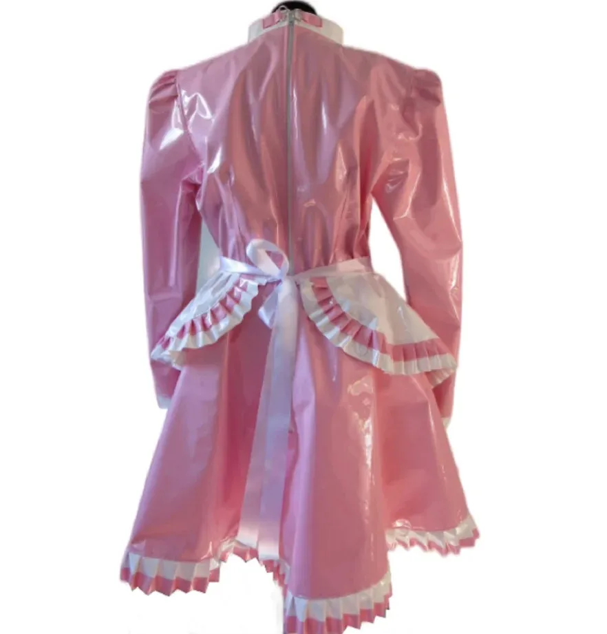 New sexy lockable pink girly dress sexy girly dress cosplay gothic maid uniform Customized halloween costume