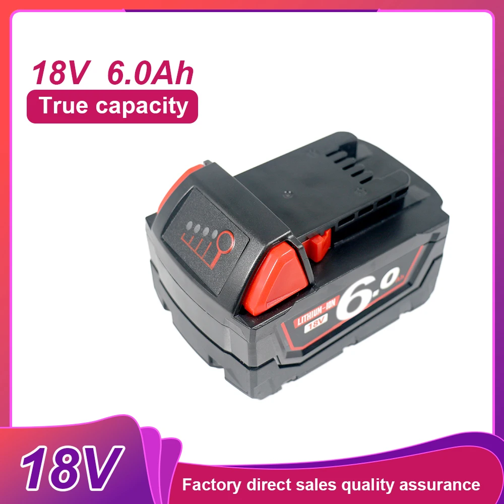 

For Milwaukee M18 Battery 18V 6.0Ah 6000mAh Rechargeable Battery For Milwaukee Tool M18B5 XC 48-11-2402 48-11-2411 2604-22