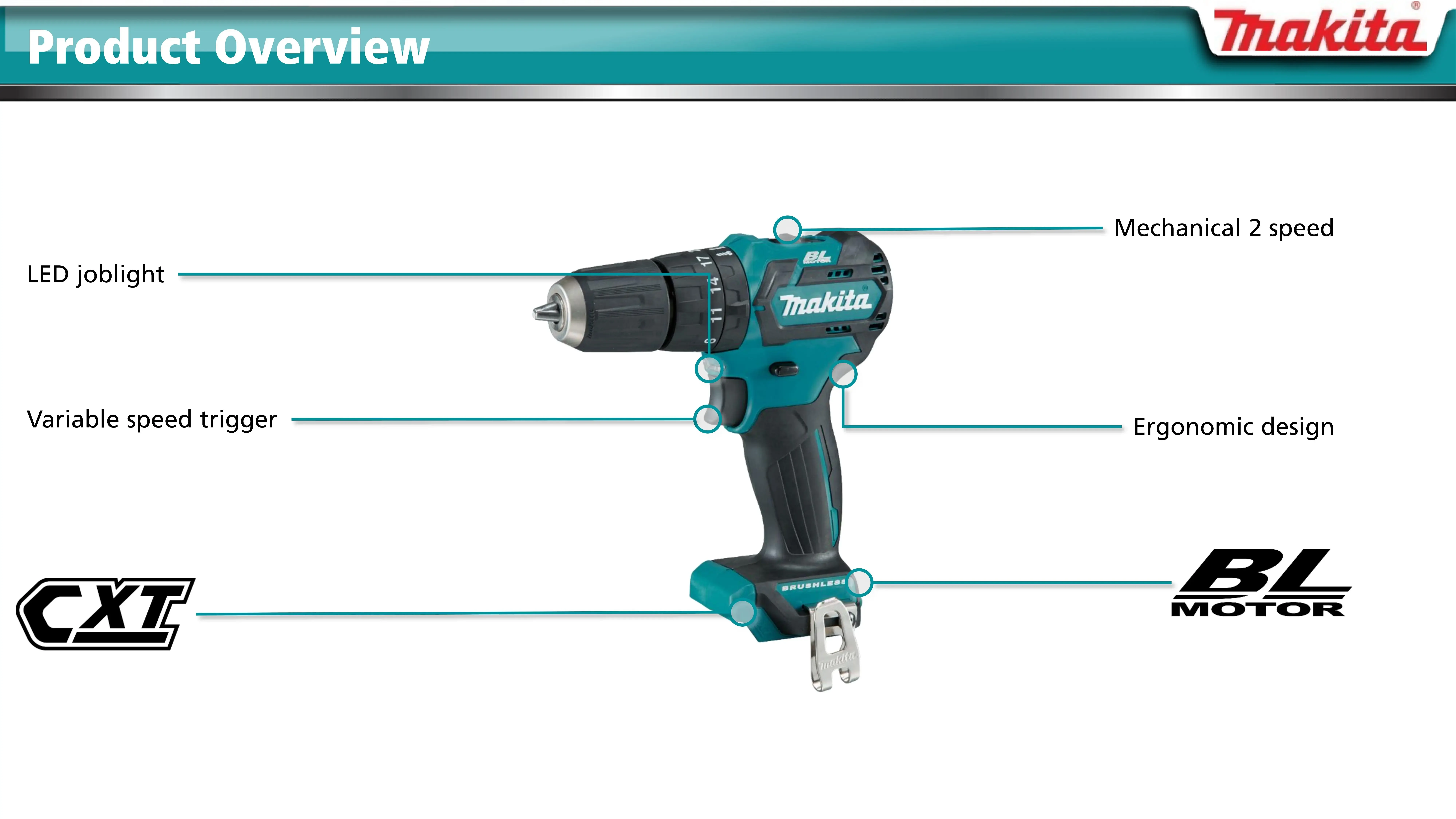 Makita HP332DZ Brushless Cordless Hammer Drill Driver CXT 12V Lithium Power Tools 1500RPM 22500IPM 24NM