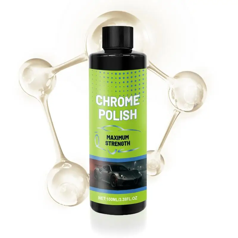 Хромированный полироль для автомобилей, глянцевая полировка, долговечная защита от ржавчины, сверхмощный очиститель металла, 100 мл для мотоцикла Хромированный полироль для автомобилей, глянцевая полировка, долговечная защита от ржавчины, сверхмощный очиститель металла, 100 мл для мотоцикла