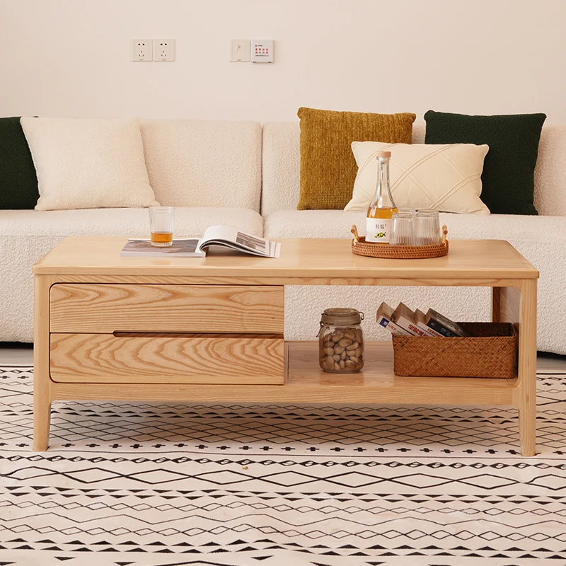 

Clear Simple Nordic Coffee Table Rectangle Unique Modern Living Room Side Table Wood Balcony Floor Wohnzimmertisch Furniture