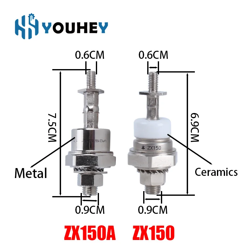 

ZX150 Rotating Diode 150A 1200V ZX150A for Excitation Generator ZX150-12P ZX150-12R B-525570-2 B-525571-2 Diodes