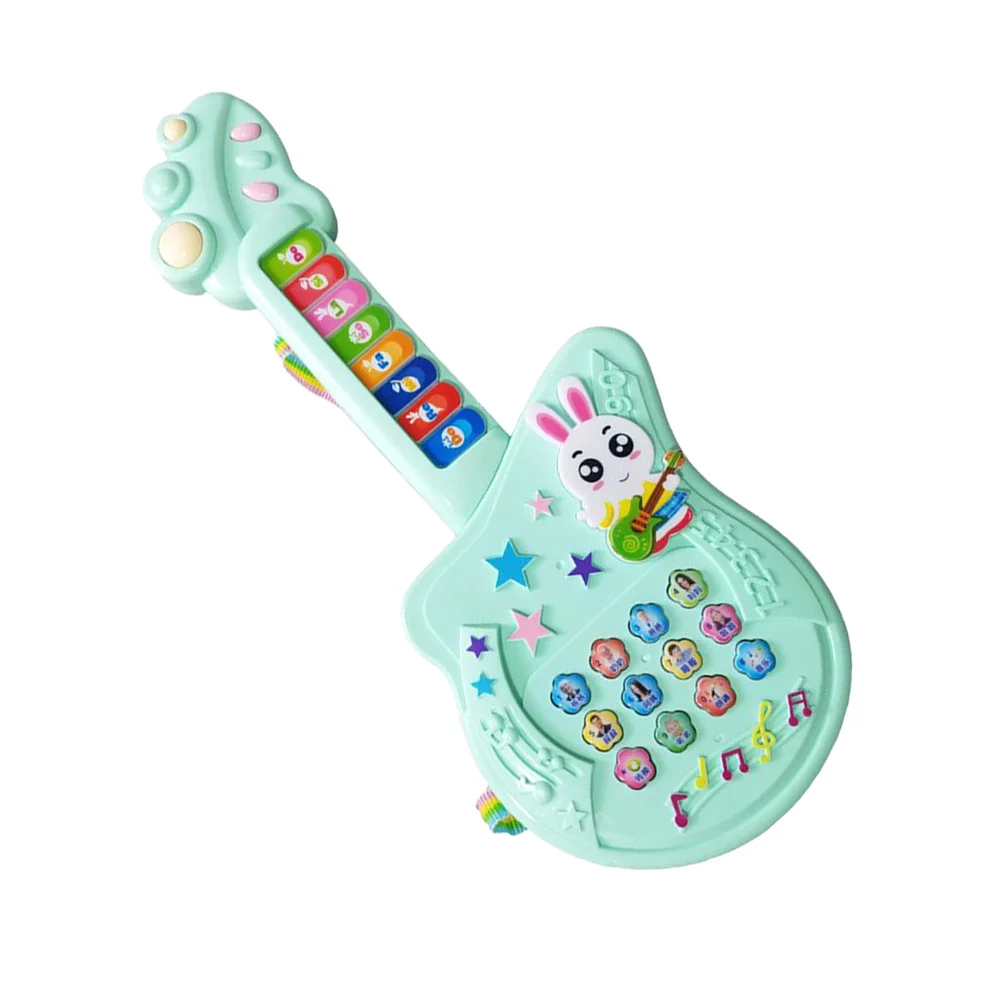 جيتار كهربائي للأطفال آلة موسيقية ألعوبة كرتونية خفيفة الوزن وآمنة بحواف ناعمة تصميم ملون موسيقى للأطفال الصغار