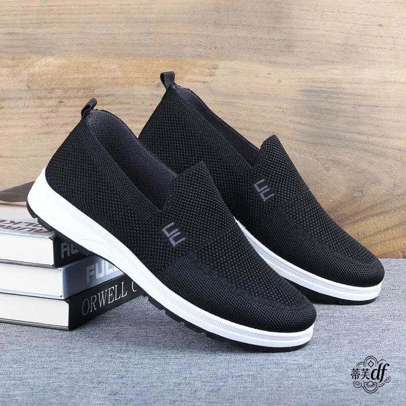 

Beijing Old Man Canvas Shoes Men's Summer New Style Breathable Mesh Slip-On Casual Driving Work Shoes Comfortable round Toe