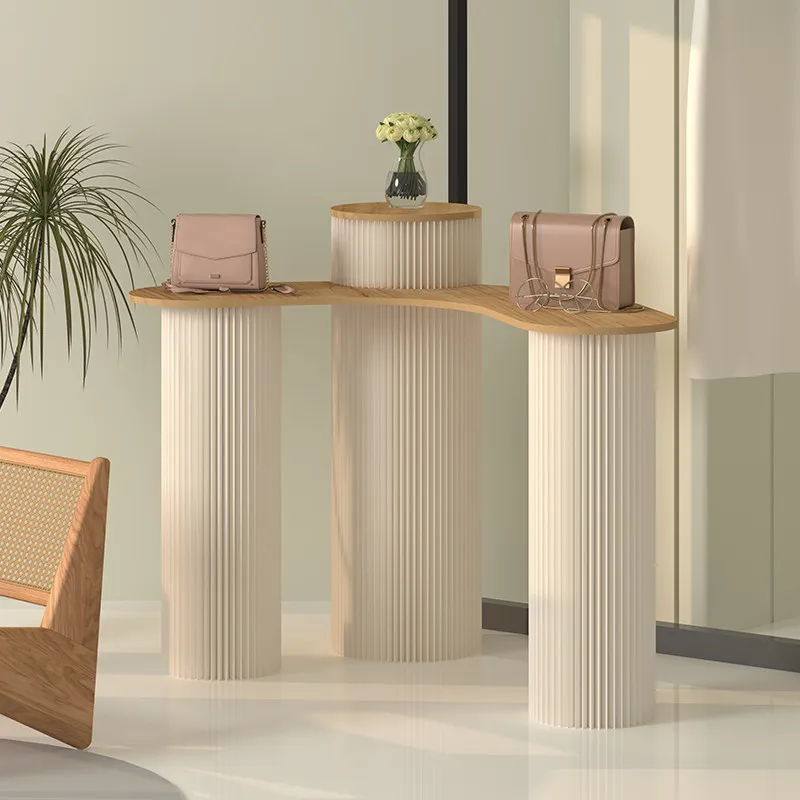 Factory Direct 2026 Cashew Nut Cylinder Booth Nakajima Tower Roman Column Display Stand Dessert Boutique Table Foldable