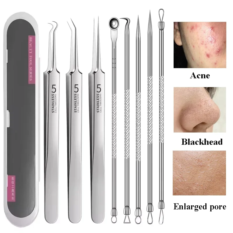 3/4/5/8pcs Acne Blackhead Removal Needles Black Dots Cleaner Black Head Pore Cleaner Deep Cleansing Tool Face Skin Care Tool