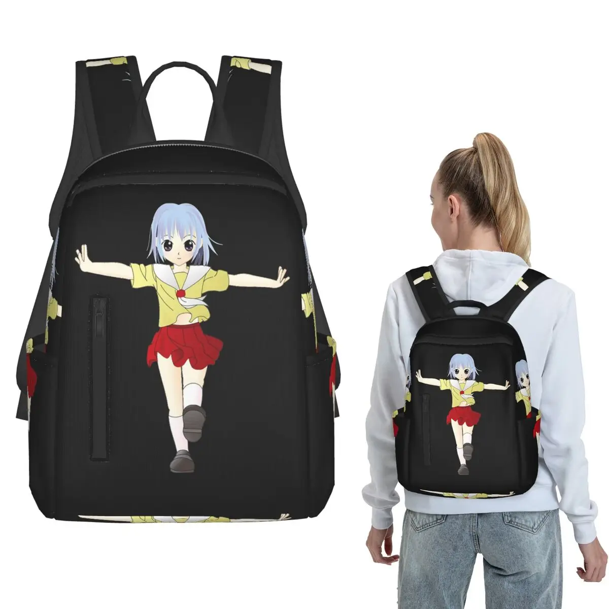 

Anime Character Schoolgirl Backpack Large Capacity Children BookBag School Bag Shoulder Bags for Men Women