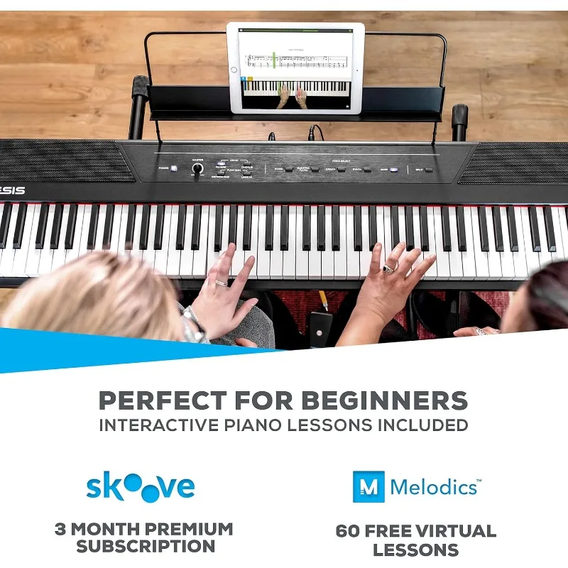 Recital – 88 Key Digital Piano Keyboard with Semi Weighted Keys, 2x20W Speakers, 5 Voices, Split, Layer and Lesson Mode