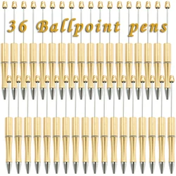 36Pcs Gold Beaded Ballpoint Pen Pens Gift for Writing Beadable Pens  DIY Gift for Student Office Supplies