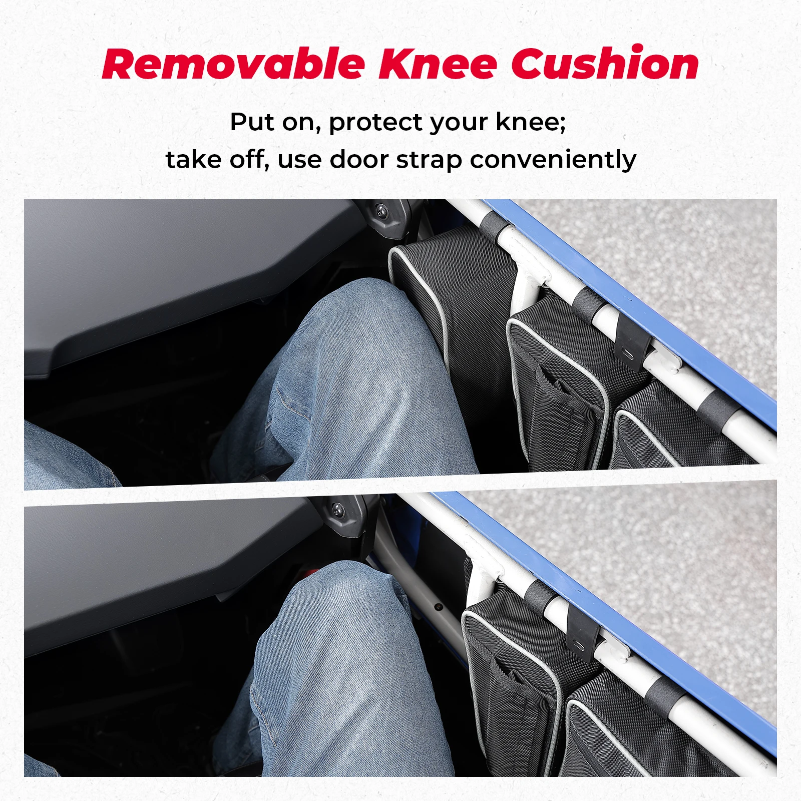 Side Storage Door Bag with Knee Pad For Can-am Maverick X3 Max R RR 4x4 XMR XDS XRC XRS DS RS Turbo DPS 900 HO 2017+ 2/4 Doors - view 4