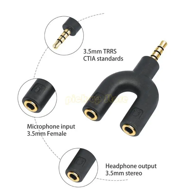 Q5WA 2PCS Microfhone Adapter Adapter для 3,5 -мм наушников планшеты