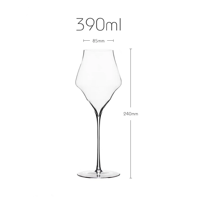 ZHUOJI Luxuriöses, hochwertiges Kristall-Weinglas im Josephinen-Stil, 0,5 mm, extrem dünn, handgefertigt, makelloser Champagnerbecher 6