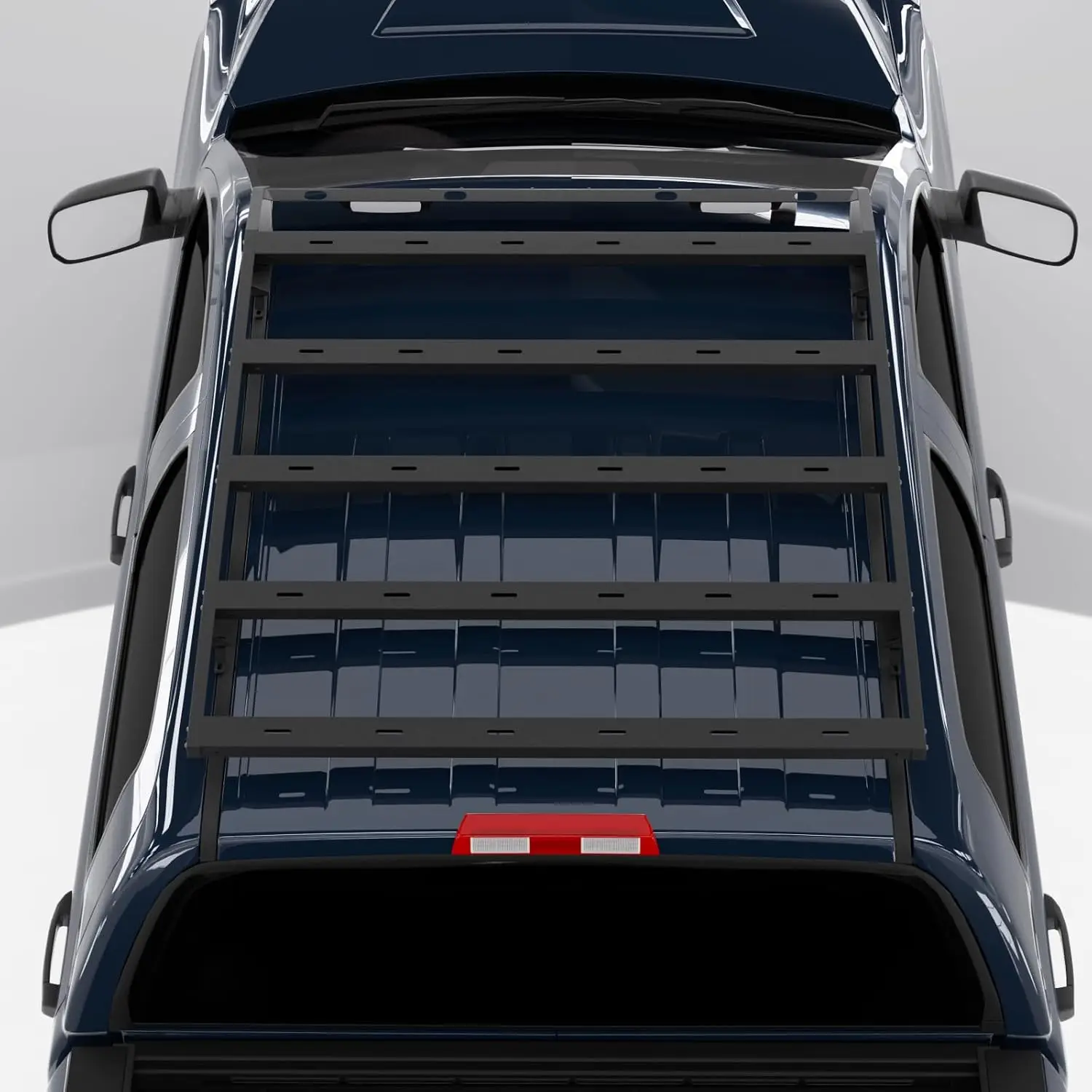 سلة سقف/رف أمتعة مناسب لـ 2014-2021 Toyota Tundra CrewMax (طاقم) نماذج الكابينة إطارات حامل البضائع شديدة التحمل باللون الأسود #5